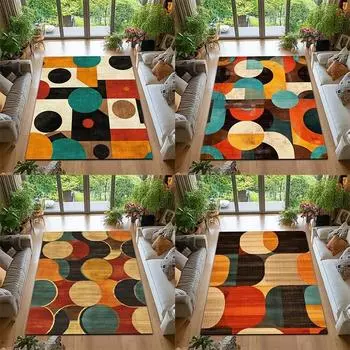 Ковер в стиле бохо в стиле ретро с геометрическим узором, противоскользящий ковер для дома, гостиной, спальни, декора, дивана, стола, большие ковры 40X60cm-16x24in