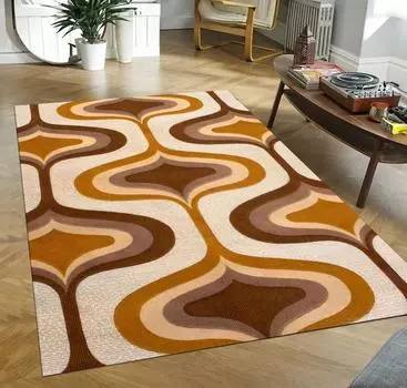 Ковер в стиле ретро, психоделический, заводной, ковер, триповый, противоскользящий, моющийся ковер для гостиной, спальни, кухни, ванной комнаты, коврик для пола 40X60cm-16x24in