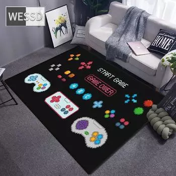 Ковер Забавные черные коврики для игрового контроллера для геймера, мягкий ковер для комнаты, игровой аниме, геймерский стул, ковер, большой ковер для гостиной, для мальчиков 40x60cm 1pcs