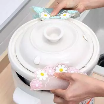 Коврик Daisy Anti-Scald, коврик для ужина, теплоизоляционный коврик для тарелок, коврик для стола, противоожоговый коврик для мисок, силиконовый коврик для подставки small розовый