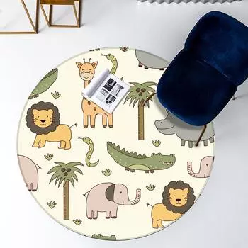 Коврик, детский ковер, игра-головоломка с животными, игра «Обучение для детей», круглый ковер в детской комнате, декор спальни 40cm