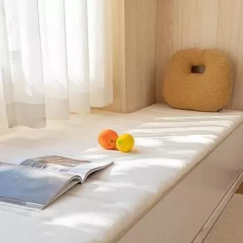 Коврик для эркера Teddy Velvet Cream Style - светлый роскошный коврик для спальни с татами