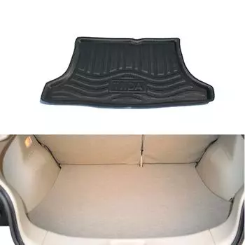 Коврик для багажника автомобиля Nissan Tiida Pulsar C12 2012~2015, напольный коврик для панели, подставка для багажника, чехол для коврового покрытия, аксессуары чёрный