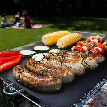 Коврик для барбекю Yousheng, защитный коврик для духовки, прочный, многоразовый, для плиты, жаропрочный, для газового тостера, микроволновки, антипригарный коврик для выпечки на гриле 2mm чёрный