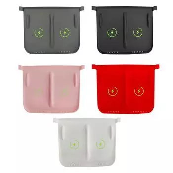 Коврик для беспроводной зарядки на центральной консоли, силиконовый, нескользящий, водонепроницаемый, светится в темноте, аксессуары для салона автомобиля, подушка для беспроводного зарядного устройства для телефона белый