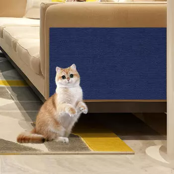 Коврик для царапин на полу, настенный коврик для кошек, защитная стойка для мебели в помещении темно-синий