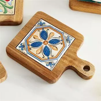 Коврик для чаши Износостойкий, устойчивый к ожогам, обеденный стол, легко поддающийся адиабатической очистке, прочный деревянный коврик для столовой чашки D