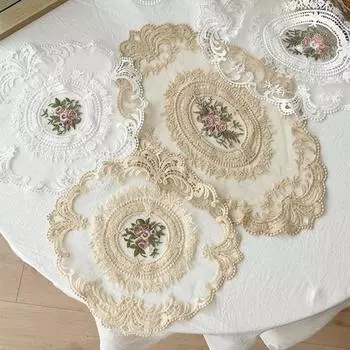 Коврик для чашки, привлекательный анти-ошпаренный полиэстер, декоративная подставка для кофейной кружки в стиле ретро 3