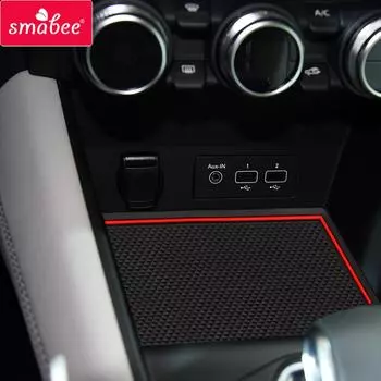Коврик для чашки Smabee Gate Slot для Renault Captur 2019 - 2020, противоскользящий коврик для дверного паза автомобиля, резиновая подставка, аксессуары для интерьера 12pcs