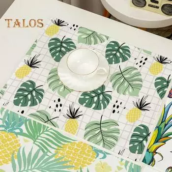 Коврик для чашки, водонепроницаемый теплоизоляционный многоразовый уникальный удобный сенсорный коврик для столовых приборов в виде ананаса для дома