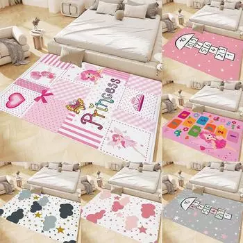 Коврик для девочек Little Princess, розовый коврик для детской комнаты, моющиеся ковры, противоскользящий коврик для детской комнаты, напольный коврик для игровой комнаты, мягкие детские ковры 40X60cm-16x24in