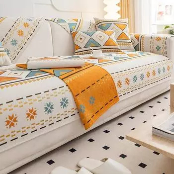 Коврик для дивана Bohemia Chenille Four Seasons Universal Sofa Towel Нескользящие простые защитные чехлы для дивана Подушка для подлокотника и спинки 30x50 pillowcase 1pc