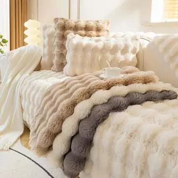 Коврик для дивана Cat Feeling Rabbit, мягкий, зимний, утолщенный, теплый, чехол для дивана, новый, теплый, плюшевый чехол, полотенце 30x50pillowcase