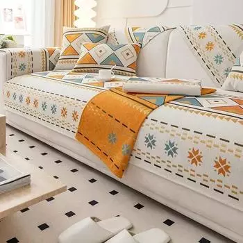 Коврик для дивана Chenille Bohemia для гостиной в марокканском стиле, противоскользящая подушка для дивана, всеобъемлющий чехол для углового дивана, домашний декор 30x50 pillowcase 1pc