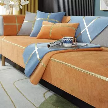 Коврик для дивана Four Seasons Универсальный чехол для дивана из синели Полный комплект поставки Легкий роскошный и простой чехол для дивана Тканевая спинка Нескользящая подушка сиденья 70*70