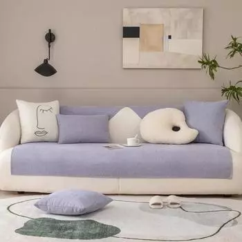 Коврик для дивана из полиэстеровой ткани, чистая поверхность, чехол для спинки, однотонное сиденье, подушка для дивана в гостиную, полотенце для дивана, украшение для дома 70x70cm 1pcs