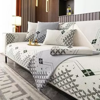 Коврик для дивана из шенилла Four Seasons Universal Anti Slip Leather Sofa Cover All Inclusive Universal Backrest Covers Fabric Towel 70x70cm