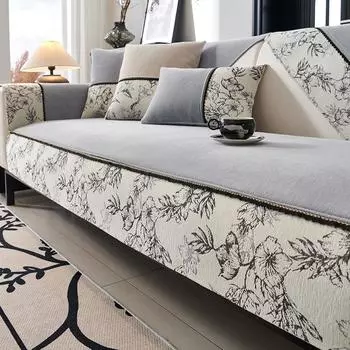 Коврик для дивана из шенилла в европейском стиле, нескользящая однотонная подушка для дивана, легкая, роскошная, чехол для дивана, жаккардовая подушка для дивана с кромкой 70x70cm 1pcs зелёный