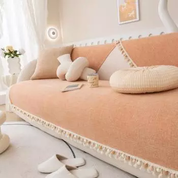 Коврик для дивана из шенилла в скандинавском стиле, нескользящий, для детей, домашних животных, чехол для дивана, всесезонный, универсальный, для дивана, полотенце для гостиной, дома 70x70