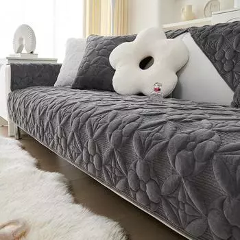 Коврик для дивана Lucky Flower, утолщенный плюшевый чехол для дивана в форме буквы L для гостиной, нескользящий пылезащитный мягкий защитный чехол для дивана, домашний декор 70x70cm 1pcs