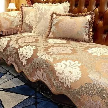 Коврик для дивана с неровными краями, высококачественный синельный противоскользящий износостойкий диван-полотенце, европейский рельефный жаккардовый чехол для дивана, наволочка 48x55cm 1pcs