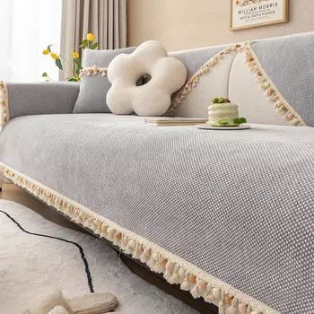 Коврик для дивана с защитой от кошачьих царапин, всесезонный универсальный чехол на спинку в стиле Ins, противоскользящий чехол для дивана 70x70cm небесно-голубой