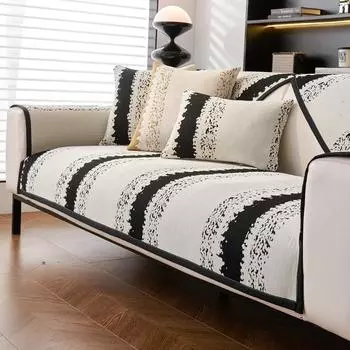 Коврик для дивана в полоску, универсальный, всесезонный, градиентный, шенилл, подушка для дивана, противоскользящая, пылезащитная, предотвращает появление царапин у кошек, чехол для дивана 70x70cm 1pcs