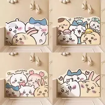 Коврик для дома с рисунком из мультфильма «Усачи», шелковое кольцо для двери, дверь, можно протирать, мыть, нескользящий, можно резать, коврик для ног 40 * 60Cm silk ring