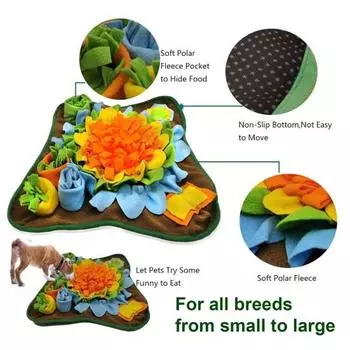 Коврик для домашних животных для собак, кошек, интерактивная медленная кормушка, игрушка для лечения, нескользящий игровой коврик-головоломка для собак, коврик для кормления собак, коврик для лизания 50*50cm жёлтый