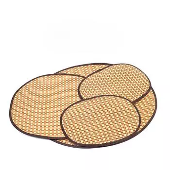 Коврик для домашних животных, овальный решетчатый бамбуковый коврик, коврик для собак, летние товары для животных, коврик для кошек S 32*26cm