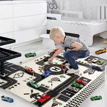 Коврик для дорожного движения в городе, автомобильные игровые знаки, детские блоки, образовательная игрушка
