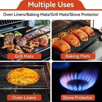 Коврик для духовки с антипригарным покрытием, сверхпрочные покрытия для духовки, многоразовые термостойкие плиты, фритюрница, гриль, коврик для выпечки, большой защитный коврик для духовки, легко очищаемый пол духовки. S