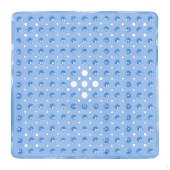 Коврик для душа с дренажным отверстием 53x53см ПВХ Аксессуар для ванны и спортзала Blue