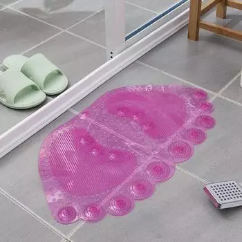 Коврик для душа в форме носка, удобный противоскользящий коврик для ванной комнаты с педалью для ног, детский розовый