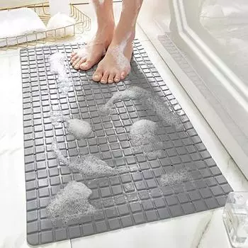 Коврик для душа в ванной с отверстиями для слива, 3D-сетчатая текстура, прокладка для ванны, защита от скольжения серый