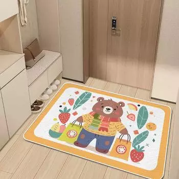 Коврик для двери Коврик для входа Нескользящий коврик Коврик для двери Входная дверь Спальня Мультфильм Ванная комната Впитывающий коврик Туалет 40 * 60CM imitation cashmere