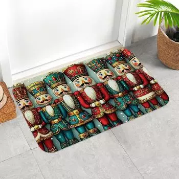 Коврик для двери Merry Christmas Nutcracker, нескользящие декоративные ковры для использования в помещении и на улице, дизайн для рождественских праздников, для дома, офиса, входа 40x60cm