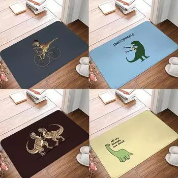 Коврик для двери на крыльцо с рисунком динозавра, ванная комната, кухня, гостиная, нескользящий ковер, мягкий ковер для дома 40x60cm