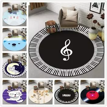 Коврик для двери, противоскользящий коврик для стула, детский ковер для гостиной, круглый ковер, музыкальный мультфильм, игровая комната, спальня, детский игровой пол 40