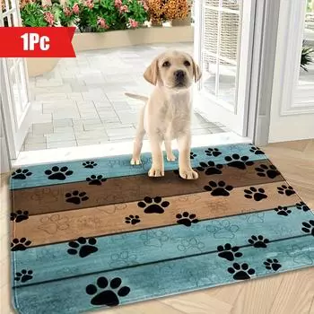 Коврик для двери с отпечатками собачьих лап, коврик для двери для грязных лап, коврик для входной двери, водопоглощающее быстросохнущее одеяло для сна собаки с нескользящей подложкой 30*40cm