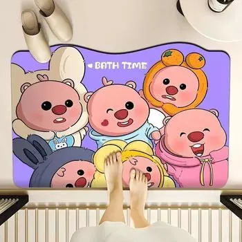 Коврик для двери с рисунком диатомовой грязи, противоскользящий коврик для ванной, впитывающий коврик для входа, дома, ванной, детской комнаты (40x60cm) 40*60cm бобровый