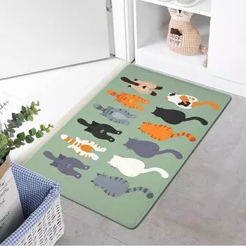 Коврик для двери с рисунком когтей кота и котенка, универсальный коврик для двери в ванную комнату, подарочный коврик с буквами для двери в помещении/на улице/на кухне м 50cmx80cm