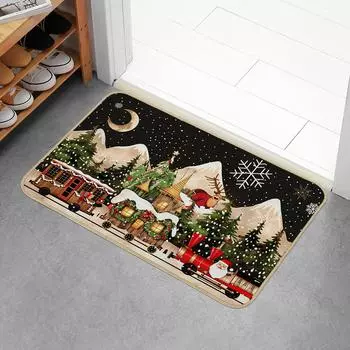 Коврик для двери со снеговиком, рождественская елка, зимний рождественский снежный пол в душе, коврик для двери автофургона, моющийся ковер, рождественская декоративная дверь 400MMx600MM