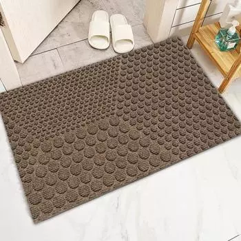 Коврик для двери удаляет грязь, переработанная противоскользящая основа, режущийся геометрический узор, для использования в помещении и на улице, входной коврик для кухни, гаража E