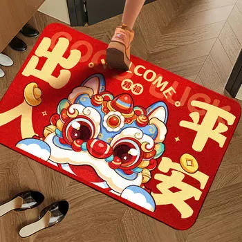 Коврик для двери в дом с китайским украшением на год Декоративный моющийся противоскользящий внутренний коврик для двери