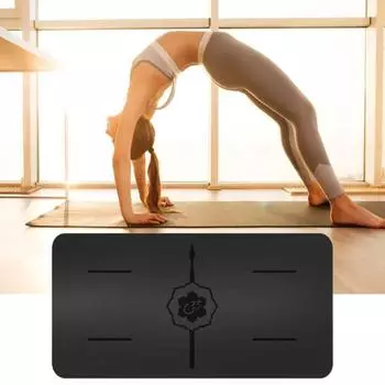 Коврик для фитнеса в тренажерном зале Экологичный Стабильный опорный износоустойчивый Коврик для фитнеса в тренажерном зале Коврик для фитнеса в помещении Спортивный коврик для йоги Наколенник для йоги чёрный