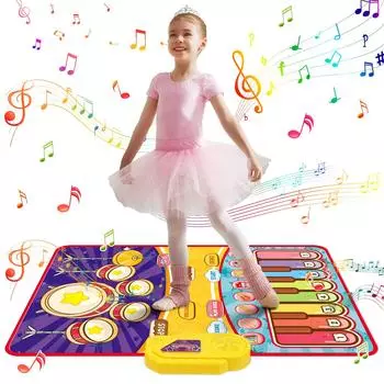Коврик для фортепиано, игрушка, танцевальный коврик Skirfy, обучающая игрушка для детей, 2 в 1, как играть на клавишном инструменте, режим барабана, складной, детский подарок на день рождения, Рождество