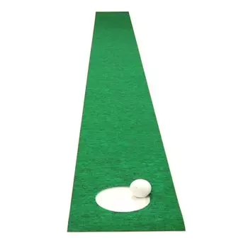 Коврик для гольфа Hobidays in Putter Mat 20 см x 2 м, сверхскоростной, аутентичный, для игры в гольф на траве, 2 лунки, специальная обработка на спине, возврат мяча, тренировочные ворота