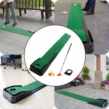 Коврик для гольфа с функцией автоматического возврата мяча повышает точность и скорость паттера с 3 мячами Black Putter