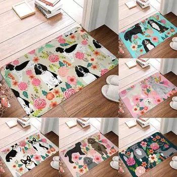 Коврик для гостиной, балкона, ковер для спальни, нескользящий дверной коврик, домашний милый дверной коврик для собаки с цветочным узором 40x60cm